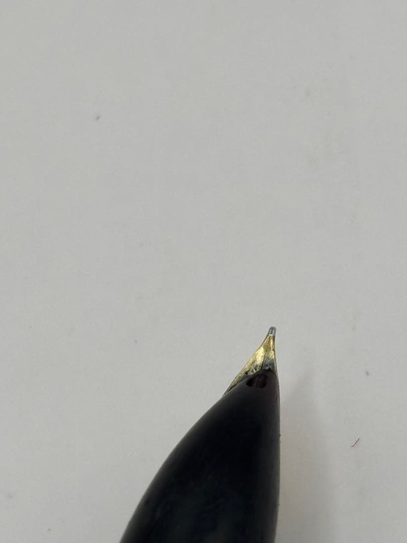 PILOT black fountain pen with 14k engraving and shiny gold cap shown on white background