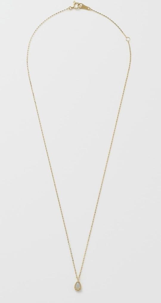 Agate K10 Opal Necklace with 40cm chain and small opal pendant