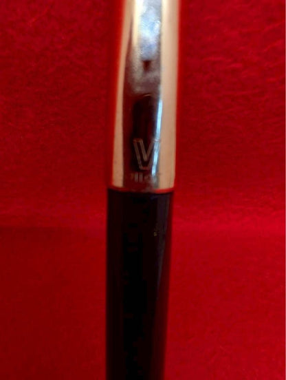 Pilot V Series fountain pen in black with gold accents shown at an angle