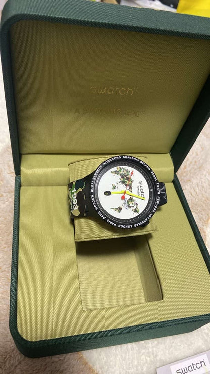 swatch BIG BOLD BAPE THE WORLD Quartz Men's — Japanese