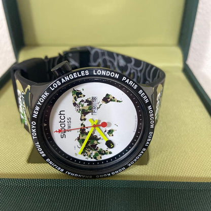 swatch BIG BOLD BAPE THE WORLD Quartz Men's — Japanese