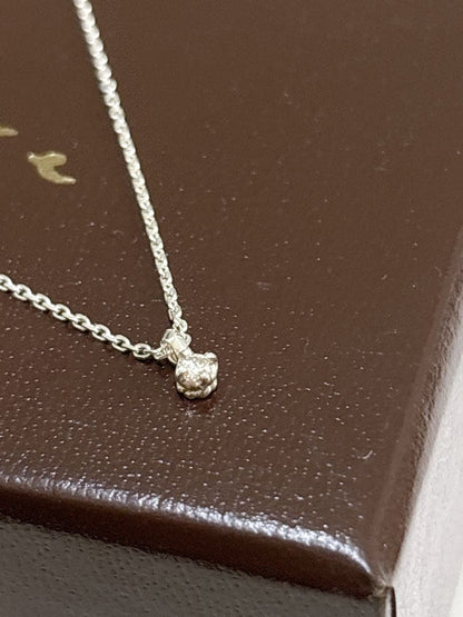 Agete silver necklace with a 40 cm delicate diamond chain on white background