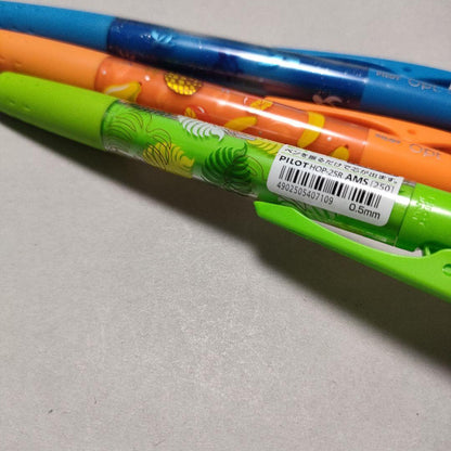Set of 3 PILOT Opt mechanical pencils with Hawaiian Fruit, Monstera, and Honu patterns from the Aloha Collection