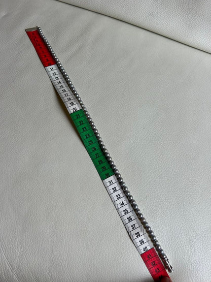 Tasaki Necklace featuring 6.4 mm round gray pearls with pink to green color tones on a 42 cm chain