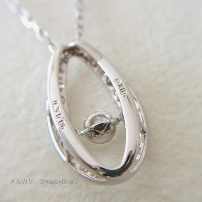 Mikimoto K18 gold diamond tremolo necklace pendant with 0.36 carats diamonds and 43 cm chain