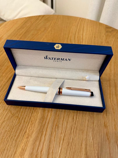 WATERMAN Expert Essential Precious White fountain pen with brass body and palladium trim