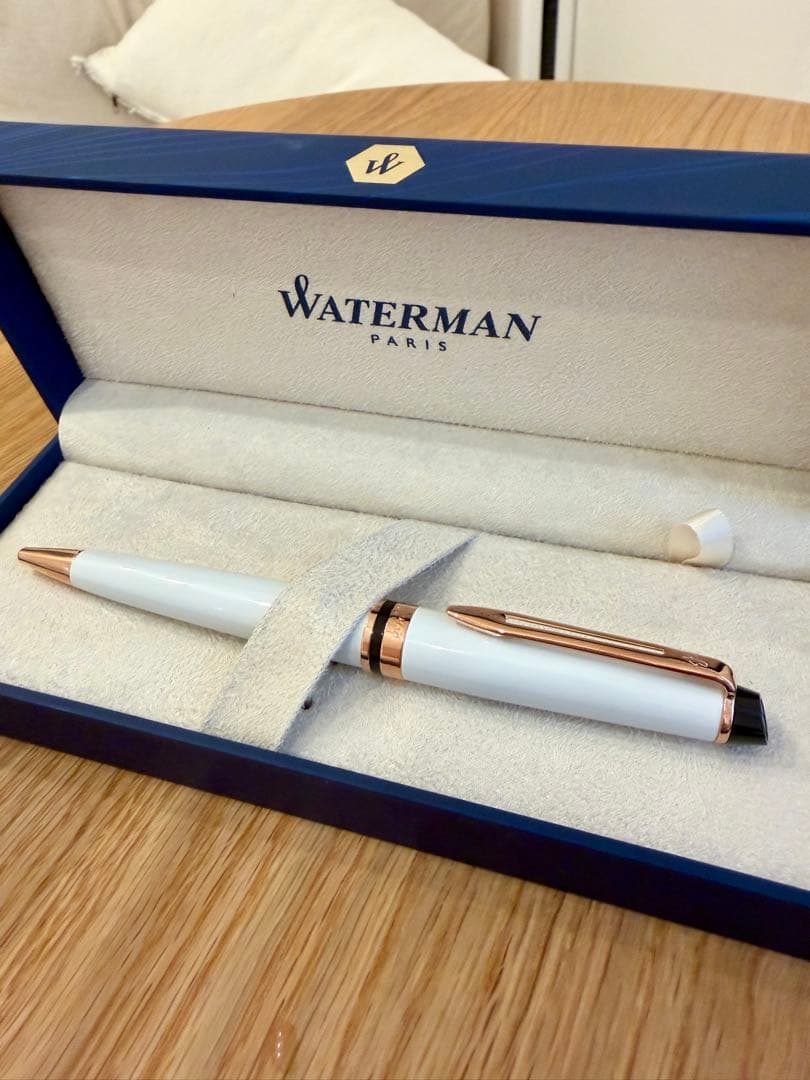 WATERMAN Expert Essential Precious White fountain pen with brass body and palladium trim