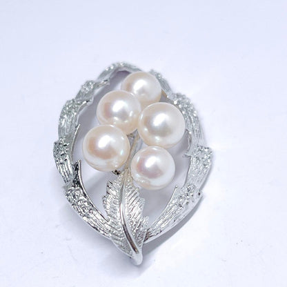 MIKIMOTO pearl necklace top featuring 6.2-6.8mm pearls on silver material shown on white background
