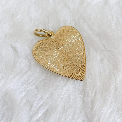 Agete K9 heart-shaped yellow gold necklace charm 9KT