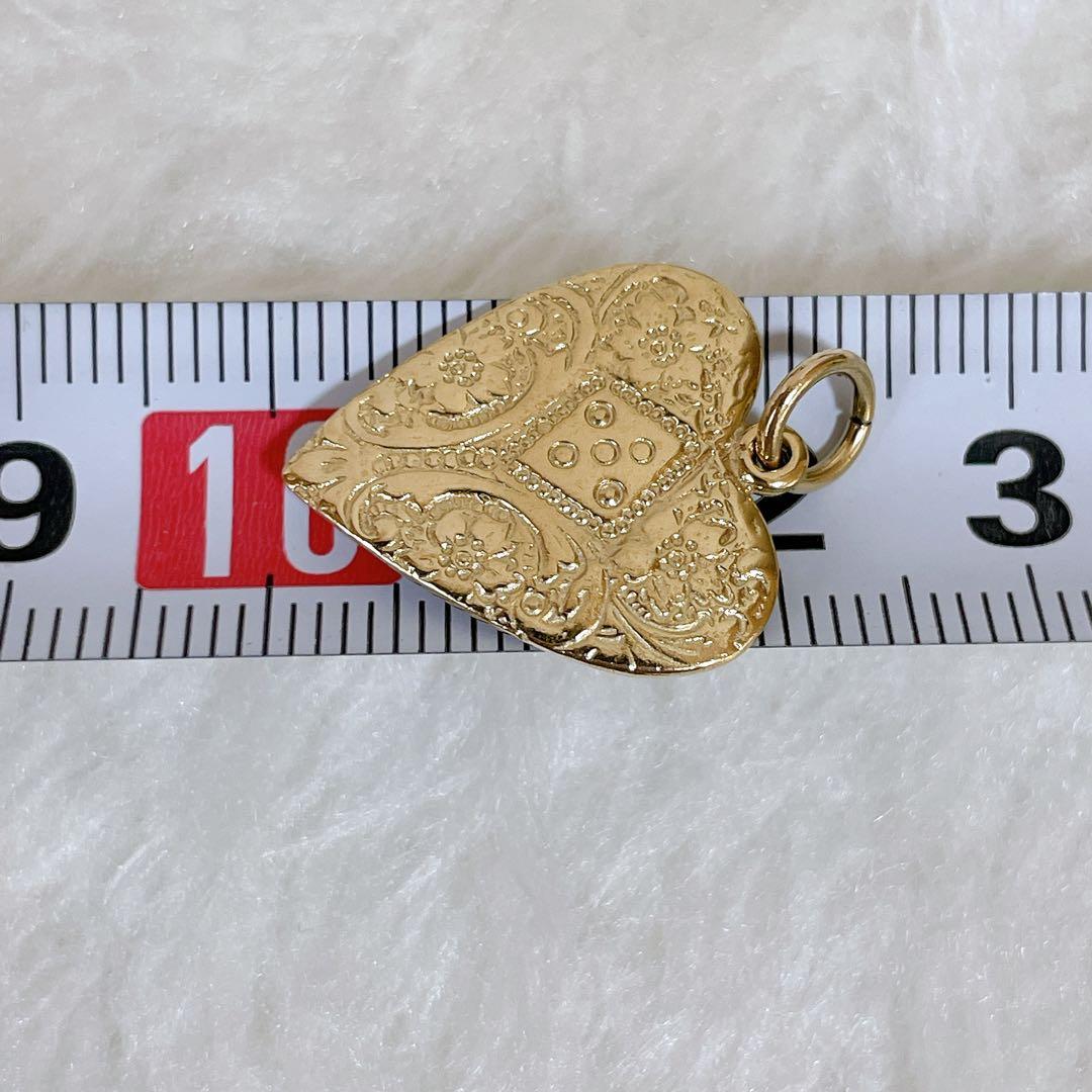 Agete K9 heart-shaped yellow gold necklace charm 9KT