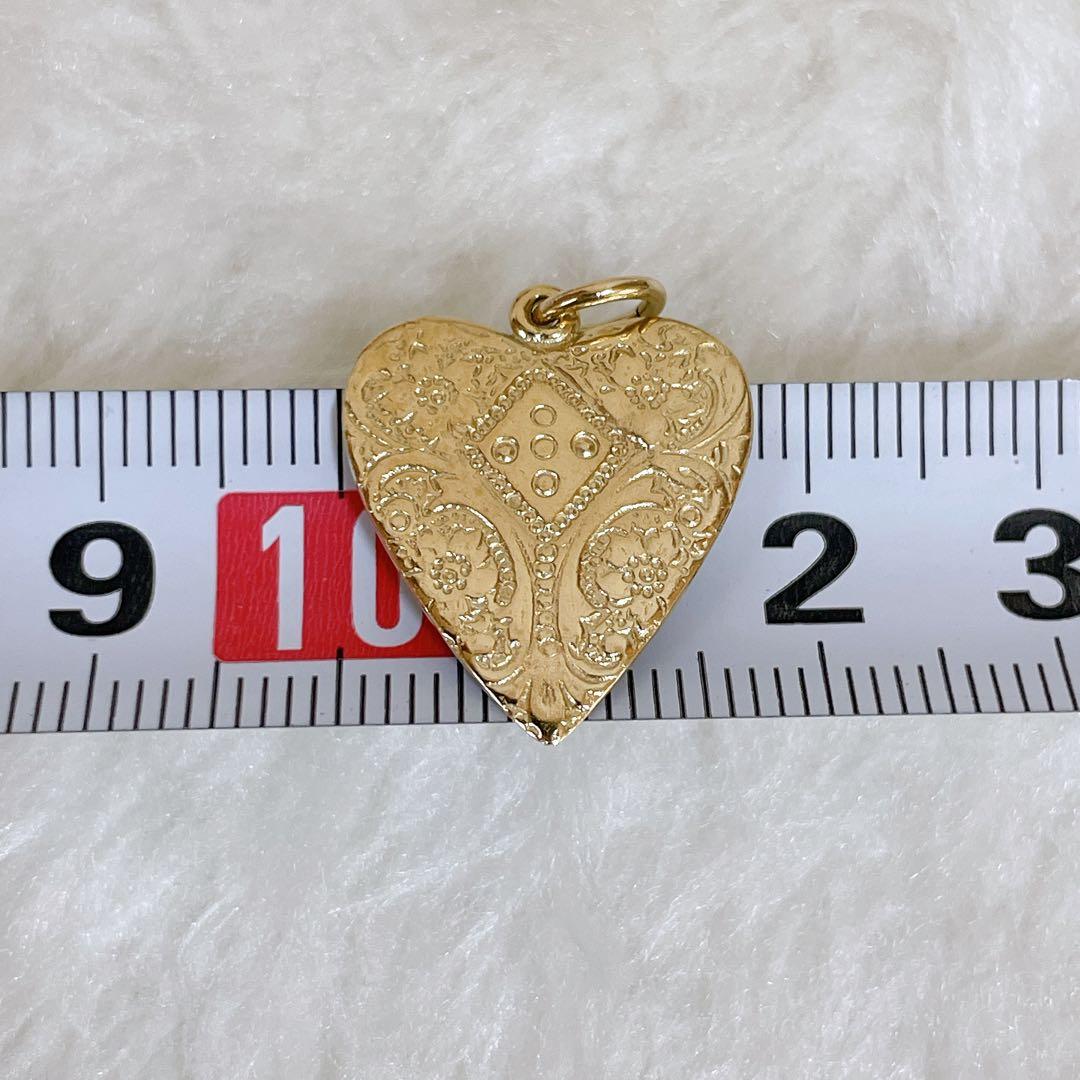 Agete K9 heart-shaped yellow gold necklace charm 9KT