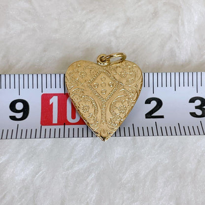 Agete K9 heart-shaped yellow gold necklace charm 9KT