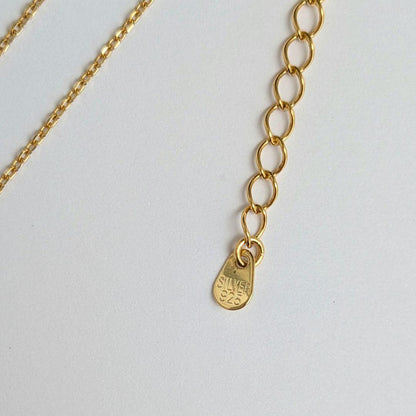 SV925 Akoya pearl necklace with a single 7.5 to 8mm pearl and silver 925 gold color clasp