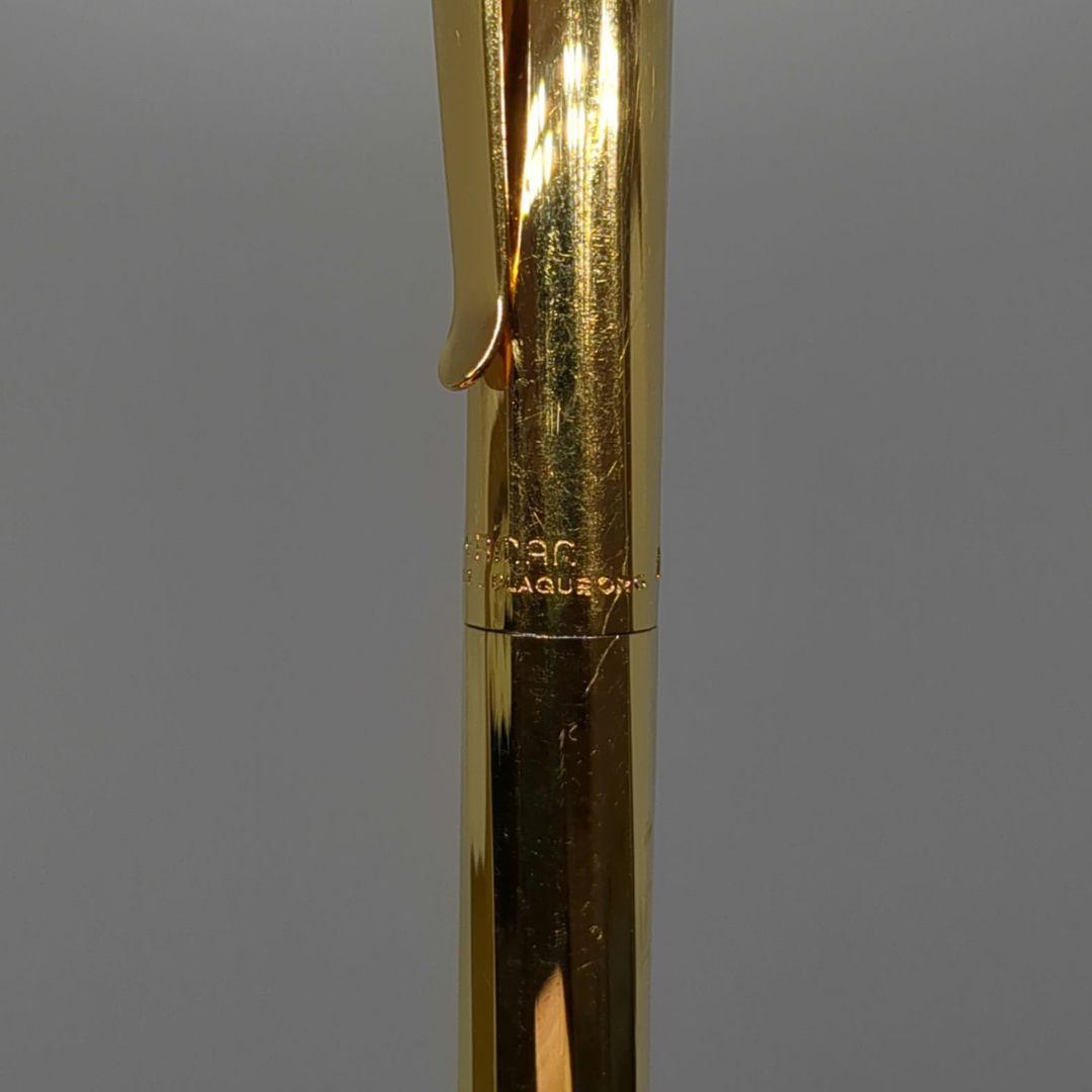 Waterman Torsade ballpoint pen from the 1970s with gold-plated spiral pattern and W monogram on ring
