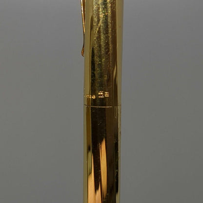 Waterman Torsade ballpoint pen from the 1970s with gold-plated spiral pattern and W monogram on ring