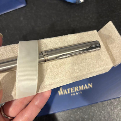 WATERMAN Paris silver metal ballpoint pen new unused with paper bag packaging