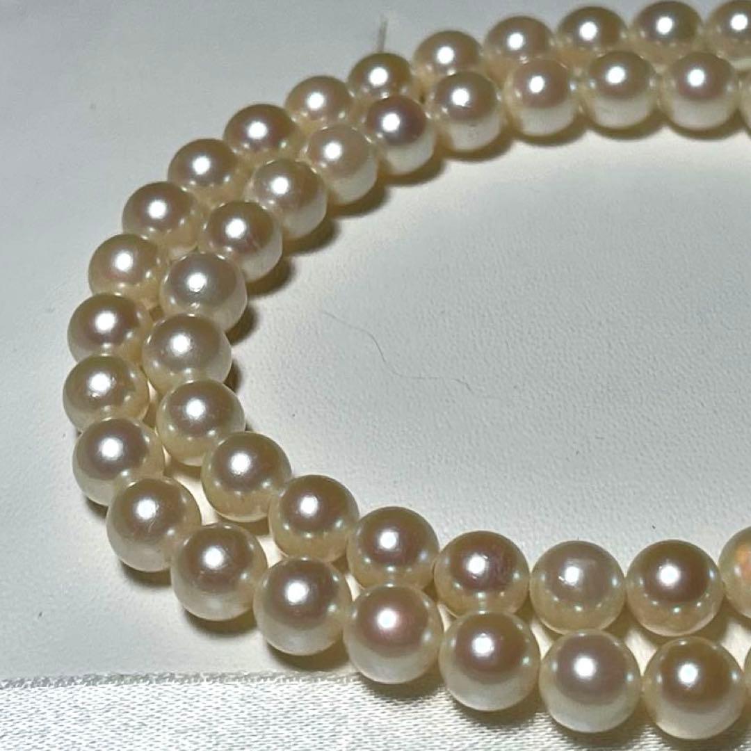 Akoya Pearl Genuine 6.0-6.4mm white round pearls silver necklace length 42 cm model M763