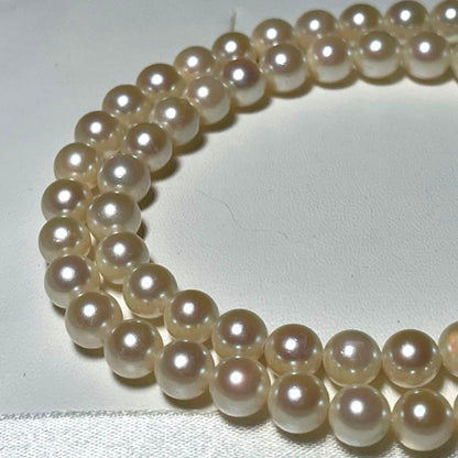 Akoya Pearl Genuine 6.0-6.4mm white round pearls silver necklace length 42 cm model M763