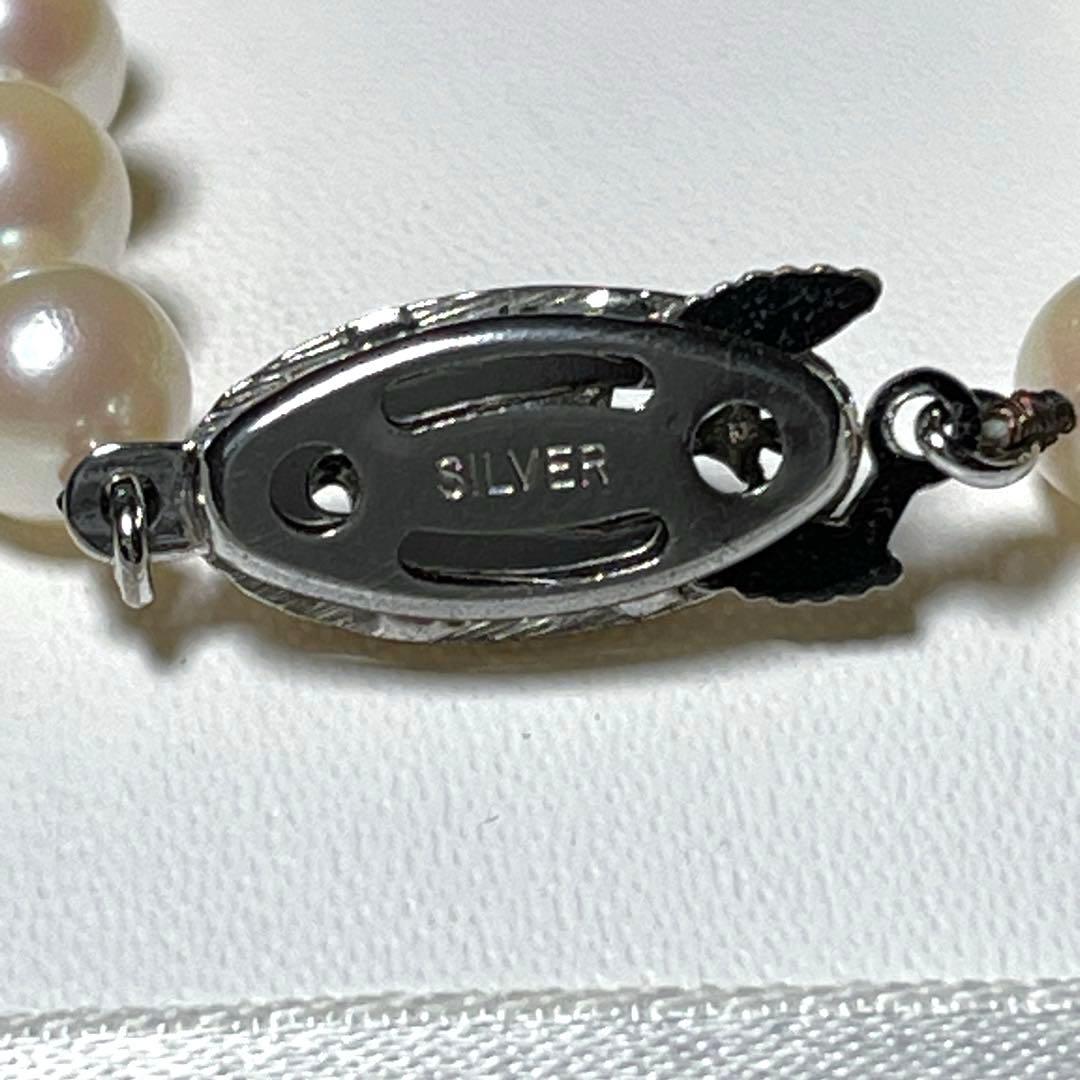 Akoya Pearl Genuine 6.0-6.4mm white round pearls silver necklace length 42 cm model M763