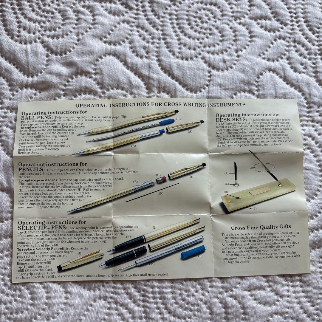 Cross Ballpoint Pen model 3502 silver chrome vintage rare USA with case and manual
