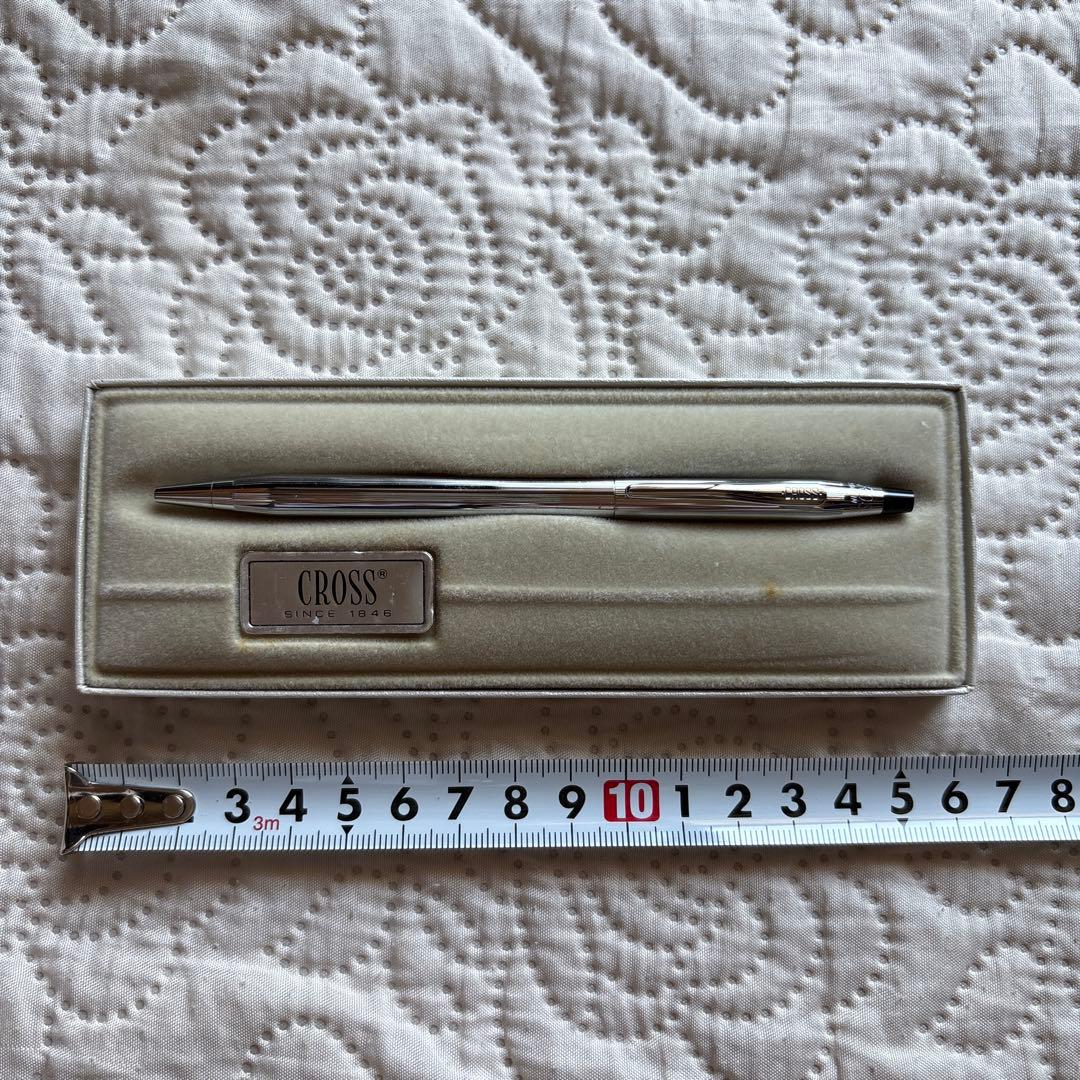 Cross Ballpoint Pen model 3502 silver chrome vintage rare USA with case and manual