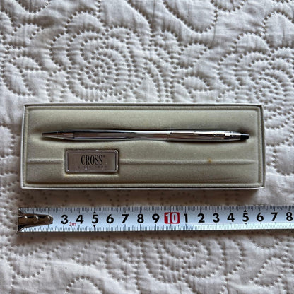 Cross Ballpoint Pen model 3502 silver chrome vintage rare USA with case and manual