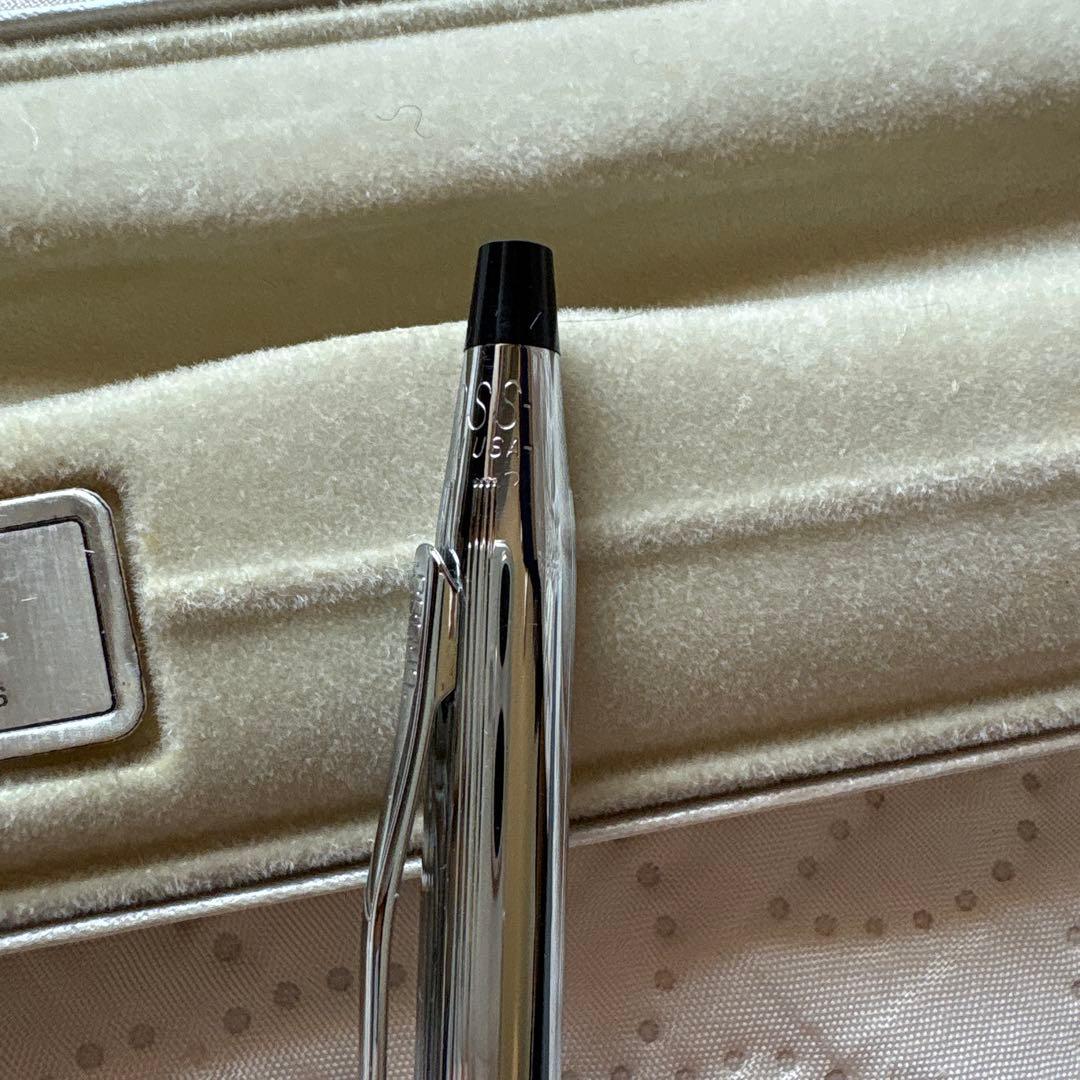 Cross Ballpoint Pen model 3502 silver chrome vintage rare USA with case and manual