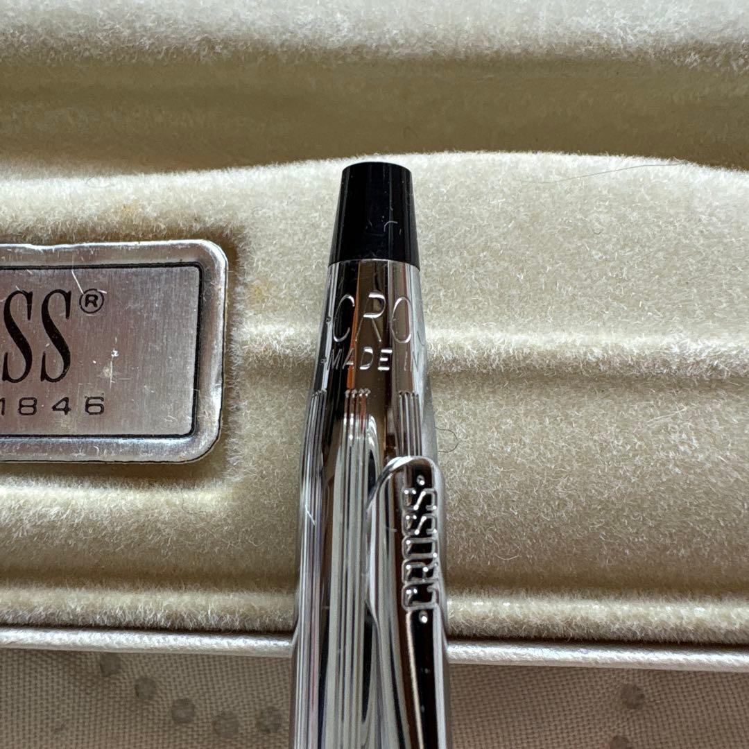 Cross Ballpoint Pen model 3502 silver chrome vintage rare USA with case and manual