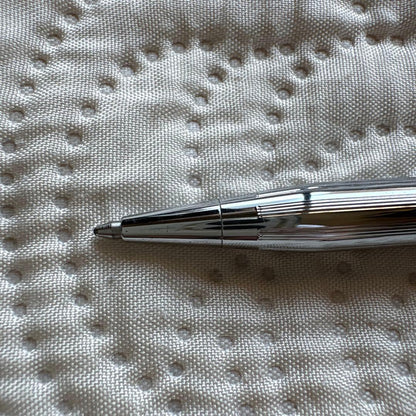 Cross Ballpoint Pen model 3502 silver chrome vintage rare USA with case and manual