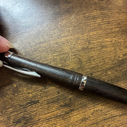 PILOT S30 mechanical pencil with 0.5mm lead and wood body shown with its body case