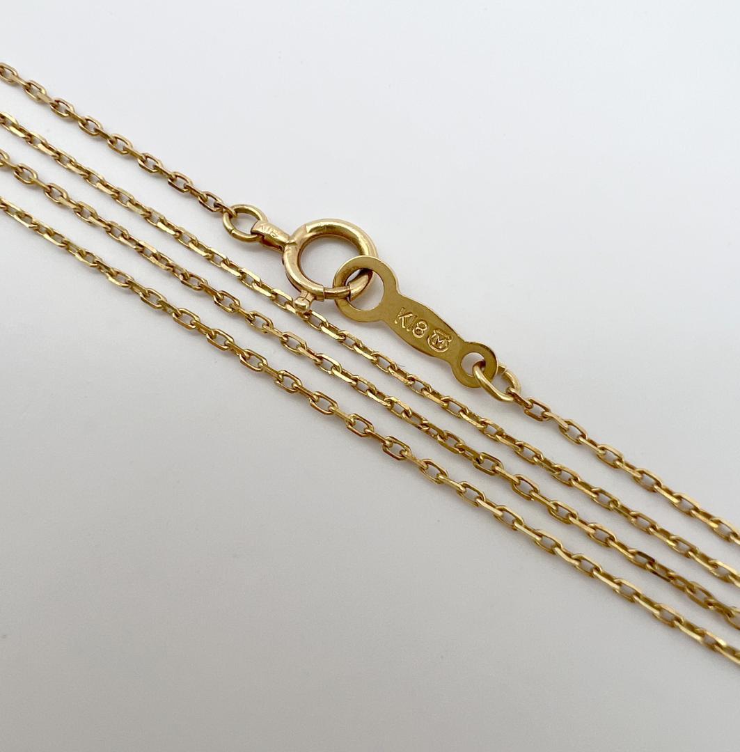 Mikimoto K18 yellow gold Akoya pearl heart pendant necklace with 40cm chain, weighing 3.03 grams