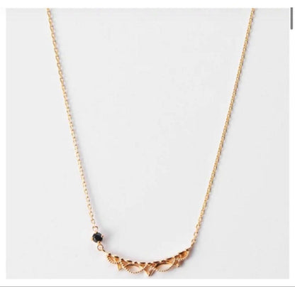 agete K10 gold necklace with blue sapphire filigree motif, 40cm length, elegant September birthstone jewelry