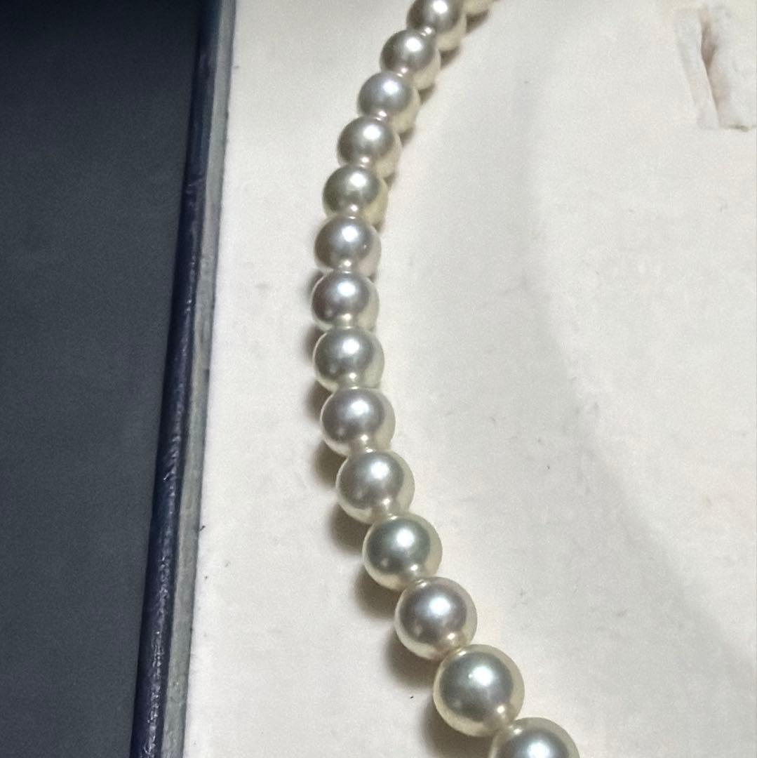 TASAKI Akoya Pearl Necklace with 7.5mm pearls, 42 cm length, displayed on white background