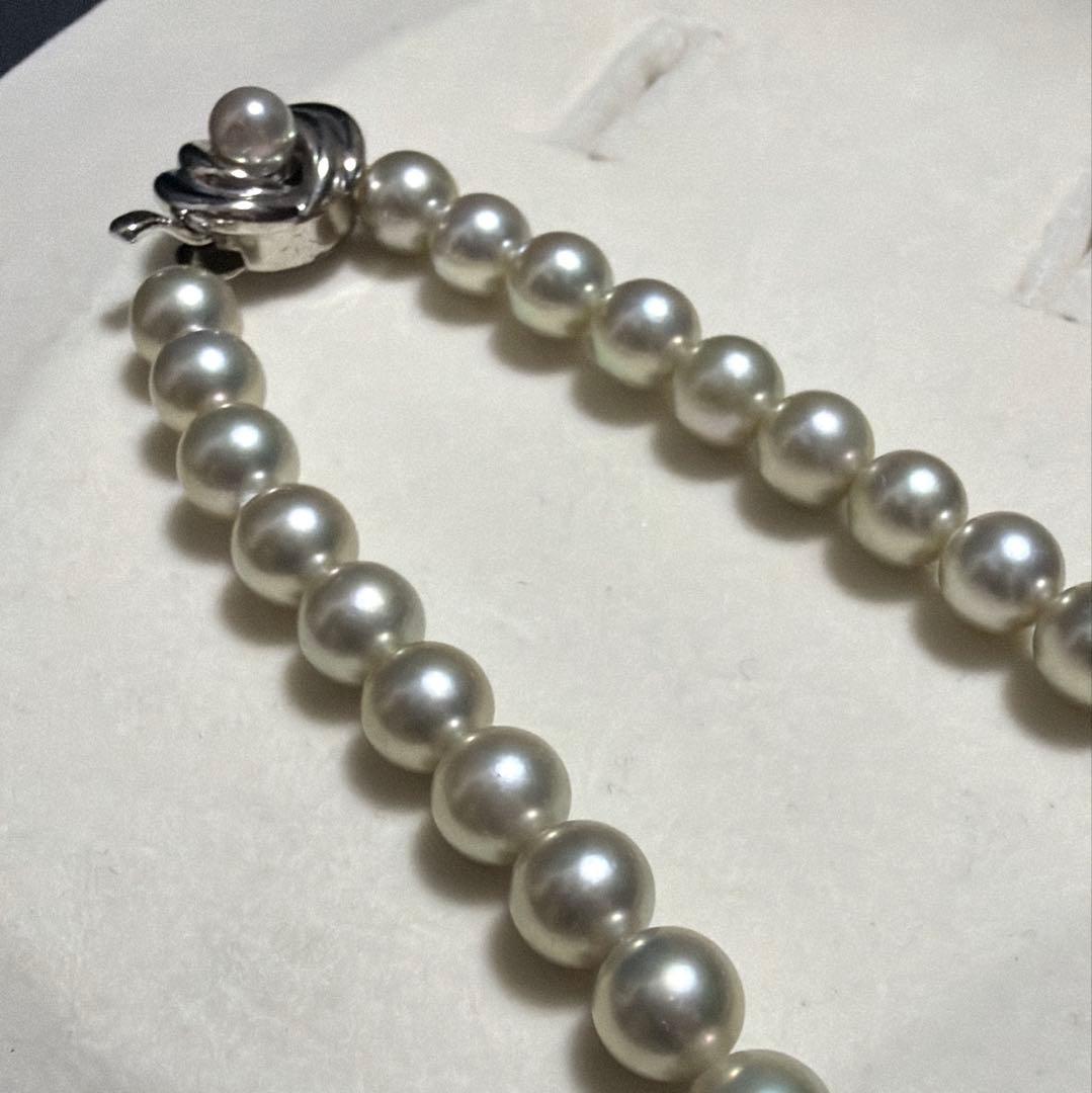 TASAKI Akoya Pearl Necklace with 7.5mm pearls, 42 cm length, displayed on white background