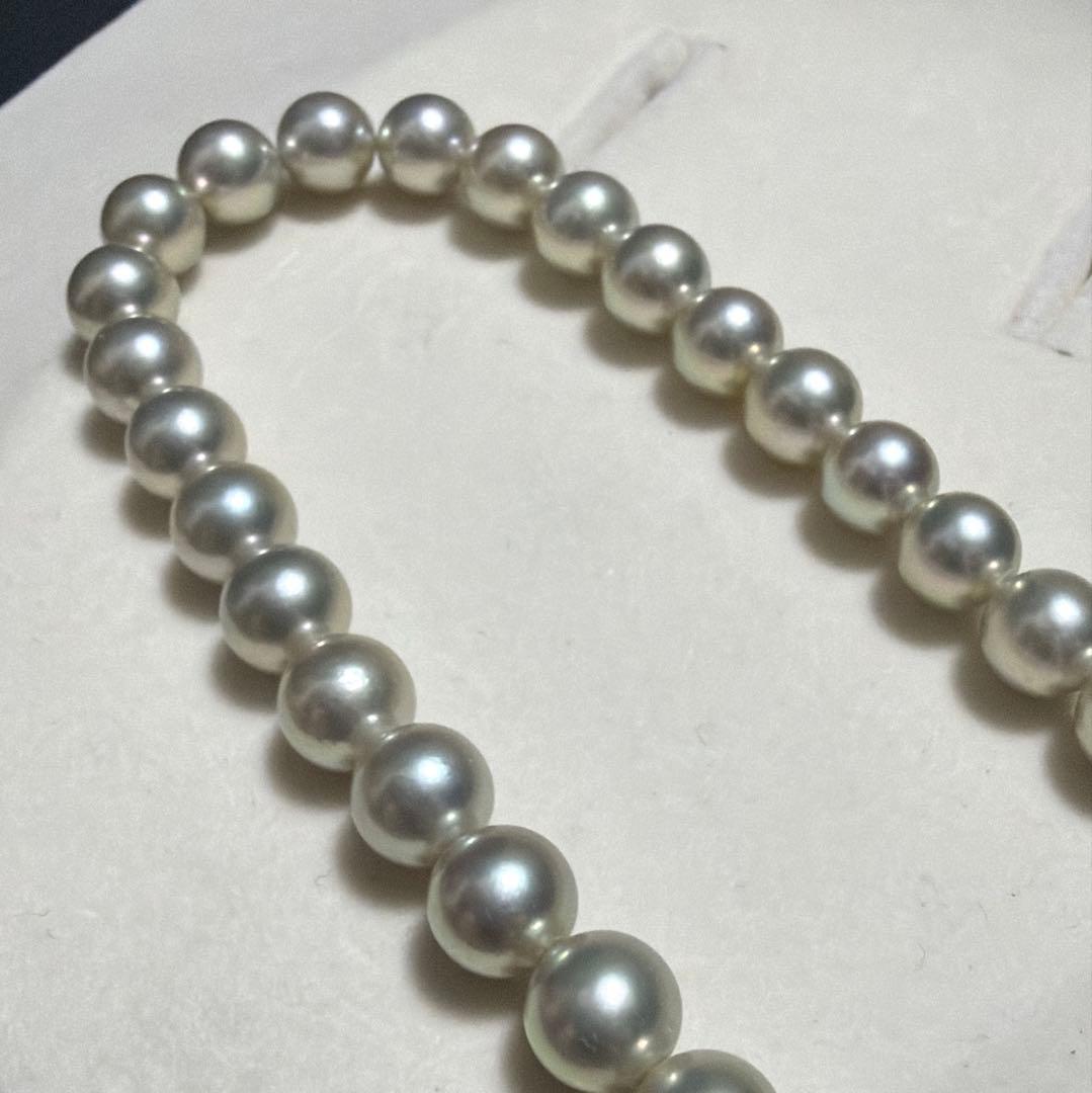 TASAKI Akoya Pearl Necklace with 7.5mm pearls, 42 cm length, displayed on white background
