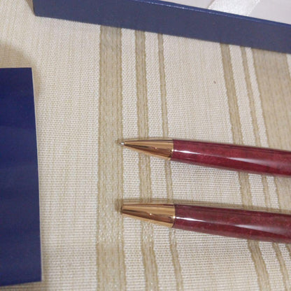 WATERMAN ballpoint pen and mechanical pencil 2-piece metal set with black case