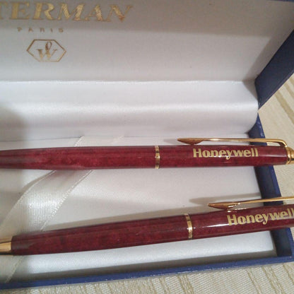 WATERMAN ballpoint pen and mechanical pencil 2-piece metal set with black case