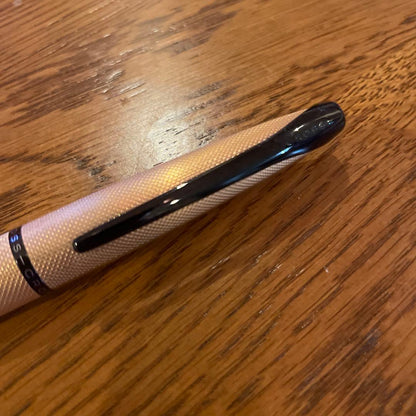 Cross No. 21 ballpoint pen with oil-based ink in single color, unused condition with slight scratches