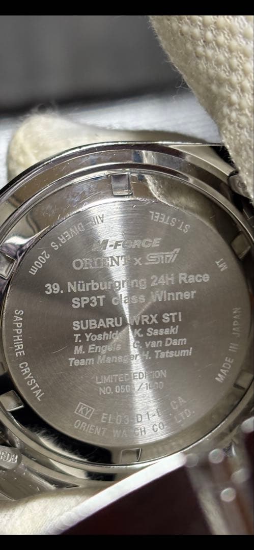 ORIENT Subaru STI Durability 24 Victory Edition Automatic Men's Watch — Japanese