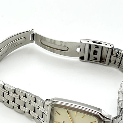 SEIKO SPIRIT レクタンギュラー デイト Quartz Men's Watch — Japanese