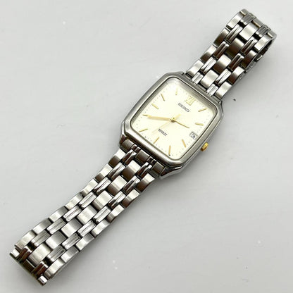 SEIKO SPIRIT レクタンギュラー デイト Quartz Men's Watch — Japanese