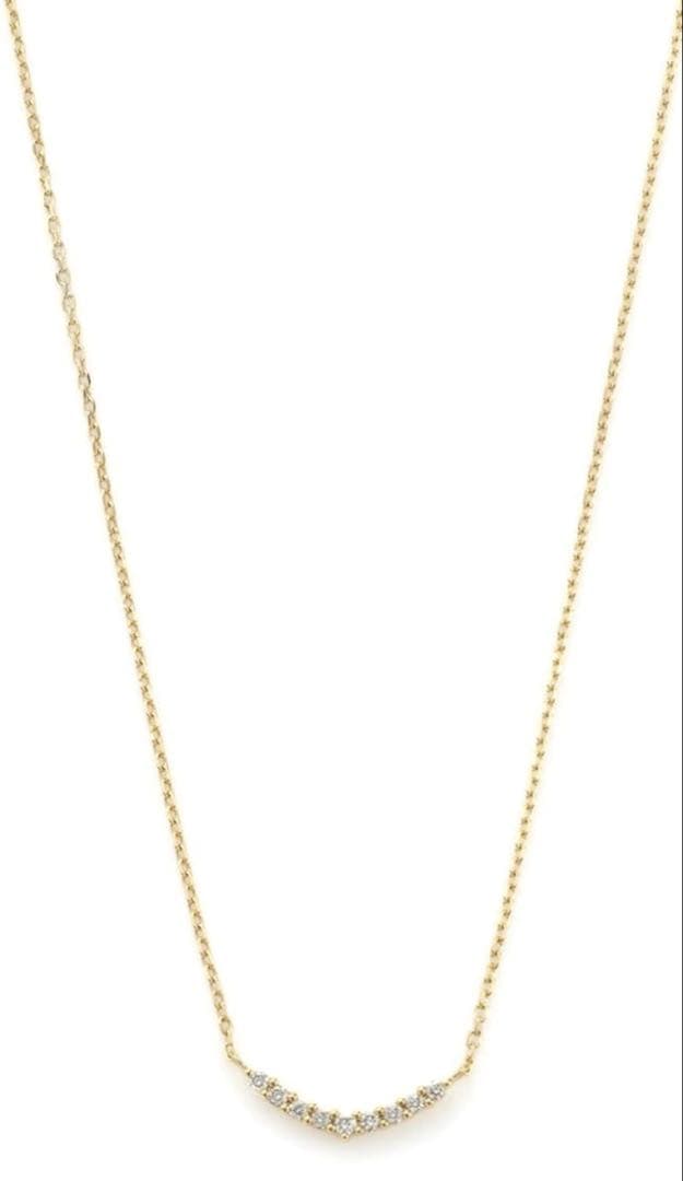 Agete K18 necklace with 0.04 carat diamond pendant in 18 karat gold