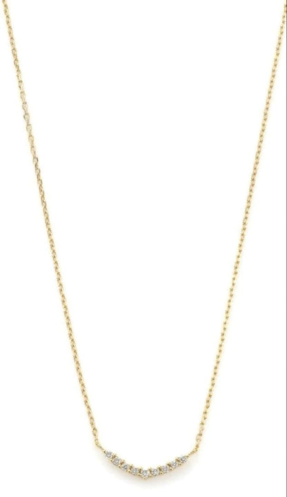Agete K18 necklace with 0.04 carat diamond pendant in 18 karat gold