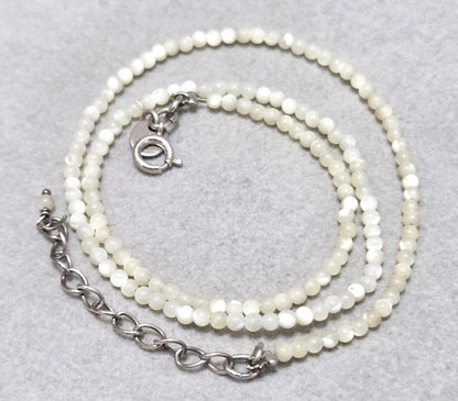 Agete Pearl Silver Necklace 42733 with 41cm length, featuring pearls on a silver chain, shown against white background