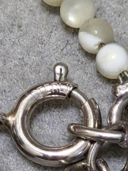Agete Pearl Silver Necklace 42733 with 41cm length, featuring pearls on a silver chain, shown against white background