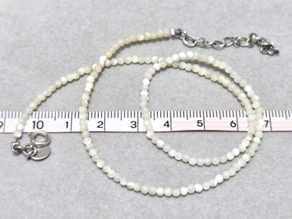 Agete Pearl Silver Necklace 42733 with 41cm length, featuring pearls on a silver chain, shown against white background
