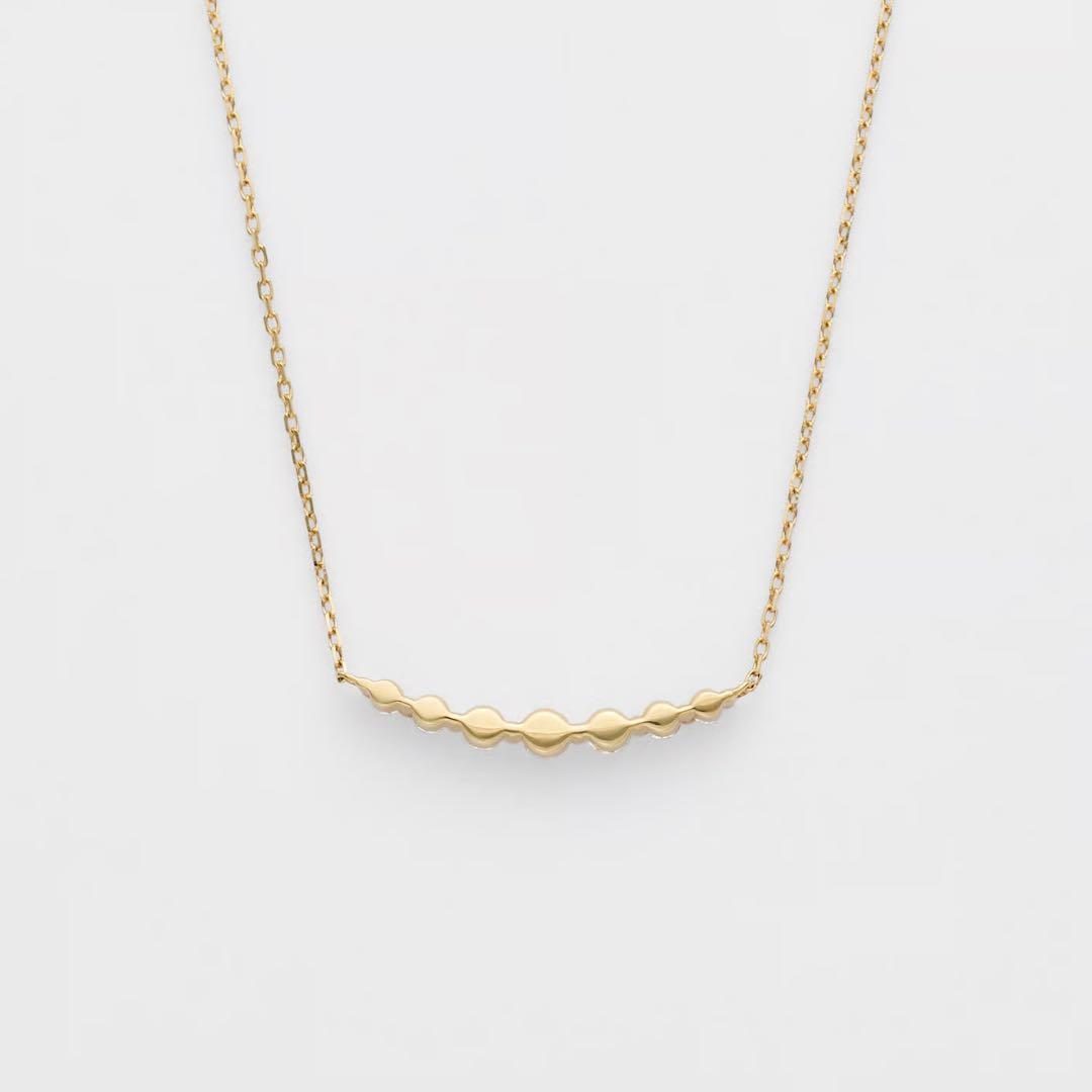 Agete K18 gold necklace with 0.2 carat diamond pendant on a 40 cm chain