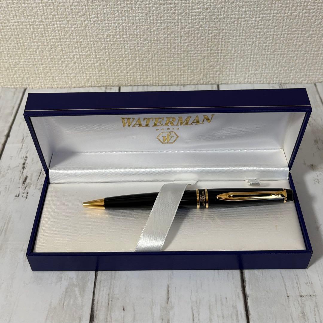 WATERMAN ballpoint pen main body in black and gold with a dedicated case