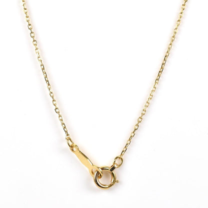 Mikimoto necklace with single 7mm Akoya pearl on 18K yellow gold chain, 40cm length, Mikimoto engraving visible