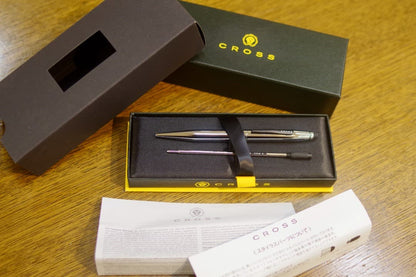 Kuro Cross Classic Century ballpoint pen in chrome with metal body and smooth oil-based ink